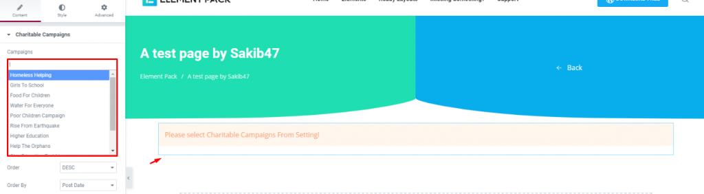 How to use the Charitable Campaigns widget 3 1 - BdThemes