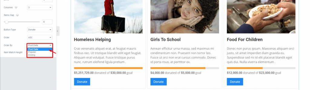 How to use the Charitable Campaigns widget 7 5 - BdThemes