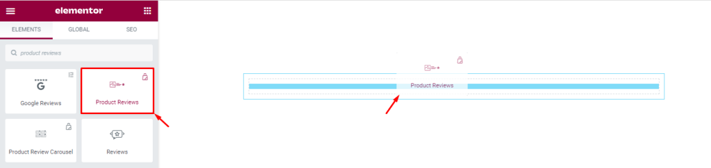 How to Use Product Reviews Widget By Ultimate Store kit 1 inserting product reviews widget