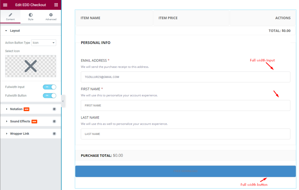 How to use EDD Checkout Widget 5 layput after activate the switcher - BdThemes
