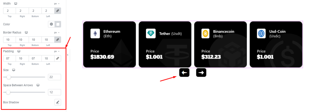 How to use Crypto Currency Carousel widget 16 Crypto Currency Carousel widget 16 - BdThemes