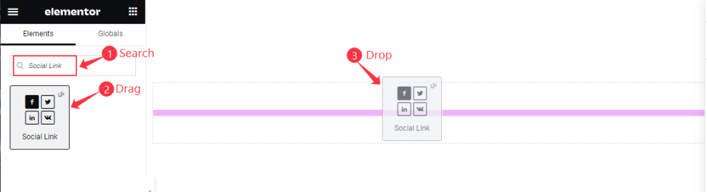 How to use Social Link Widget by Ultimate Post Kit 1 inserting social link widget