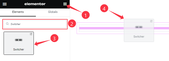 How To Use Switcher Widget By Element Pack Pro 1 Inserting The Switcher Widget