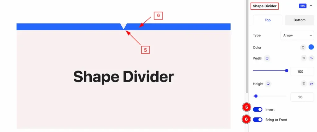 How to use Shape Divider Extension by Zoloblocks 5 arrow 2 - BdThemes
