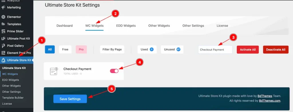 How to use the Checkout Payment widget by Ultimate Store Kit 1 Enable the Checkout Payment Widget