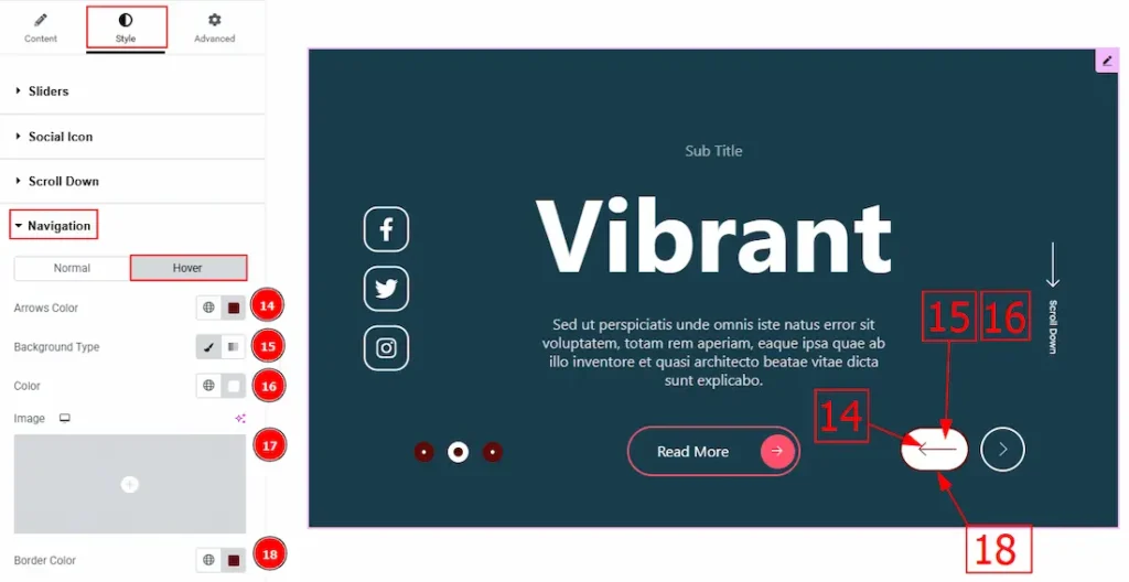 How To Use General Slider Default Skin widget By Prime Slider 37 Navigation Hover - BdThemes